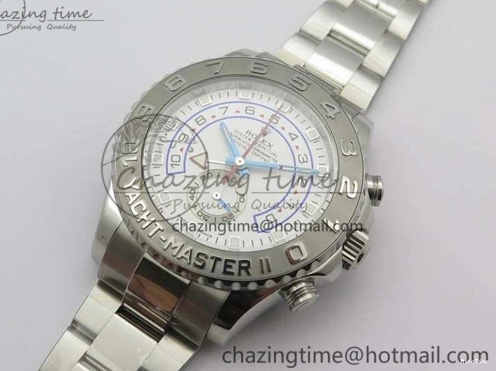 MiroTime 1218 Breathable YachtMaster II 116689 SS JF 1:1 Best Edition White Dial Blue On SS Bracelet A 3578